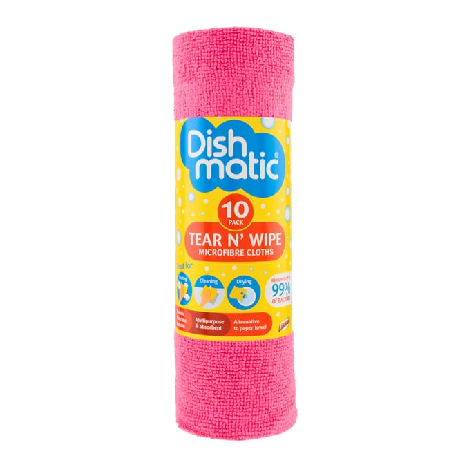 Dishmatic 10 Tear N' Wipe Microfibre Cloths