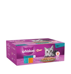 Whiskas Duo Surf & Turf in Jelly 1+ Adult Wet Cat Food Pouches 80x85g