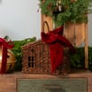 Festive Feeling Alpine Woods Rattan House Basket With Bow