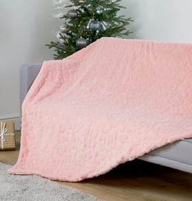 The Winter Warmer Collection Leopard Teddy Throw - Pink 