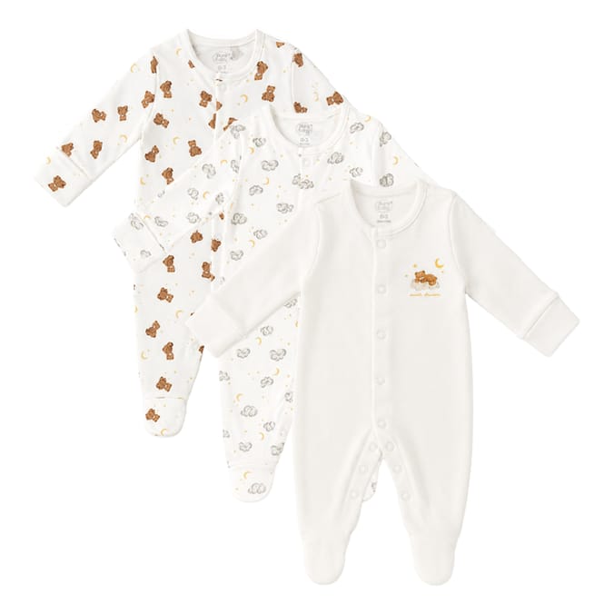 Pure Baby Long Sleeved Bear Sleepsuit
