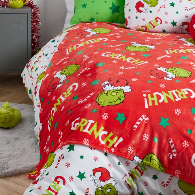 The Grinch Fleece Throw Blanket Home Bargains
