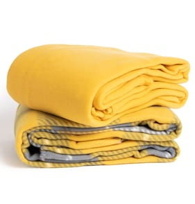 Home Collections Fleece Throw Twin Pack - Yellow/Grey