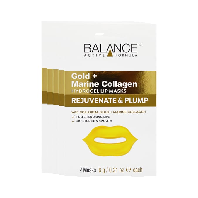 Balance Gold + Marine Collagen Hydrogel Lip Mask 2 Pack x5