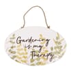  Jardin Metal Hanging Wall Sign - Gardening Is My Therapy 