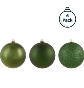 Festive Feeling 10cm Christmas Bauble 6 Pack - Green