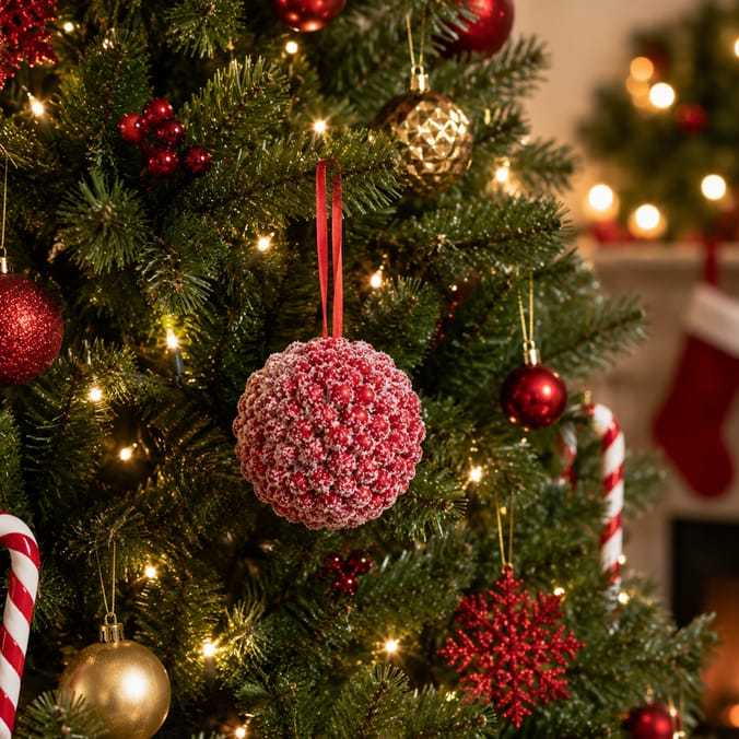 Festive Feeling Berry Frosted Bauble 6 Pack