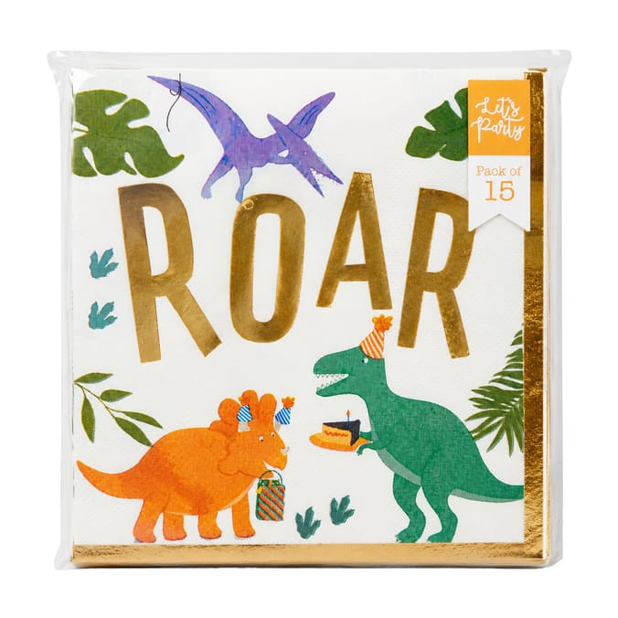 Let's Party Dinosaur Napkins 15 Pack