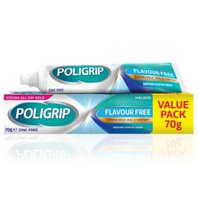 Poligrip Flavour Free Denture Fixative Cream 70g