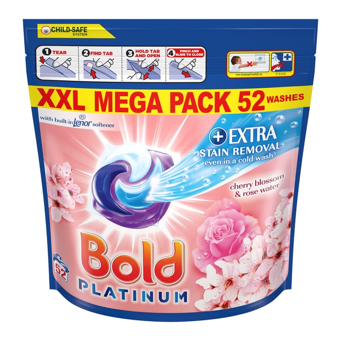 Bold Platinum Extra Stain Removal Washing Pods 52 Washes