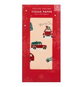 Festive Feeling Tissue Paper 6 Pack - Cars