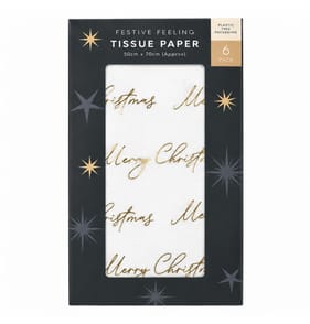 Festive Feeling Tissue Paper 6 Pack - Merry Christmas
