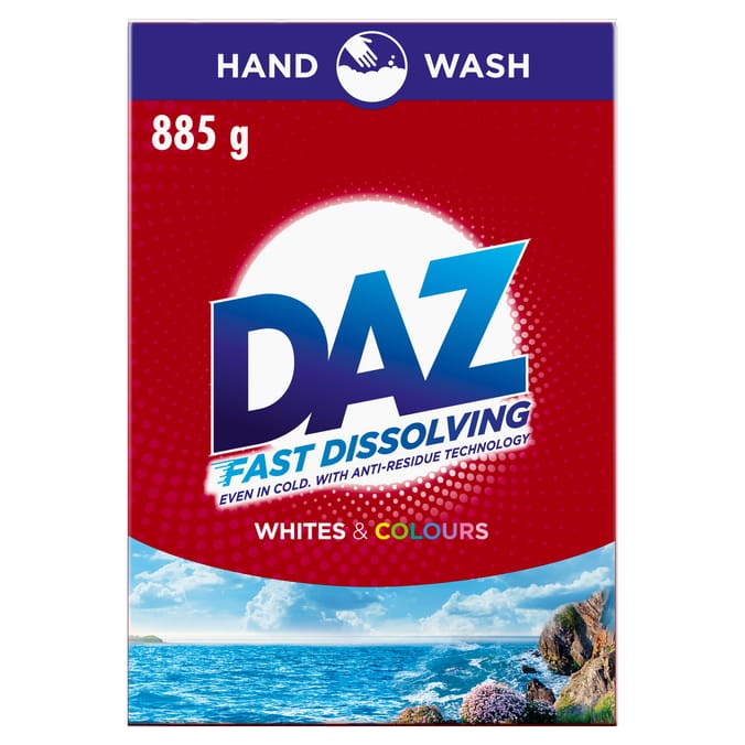 DAZ Washing Powder Hand Wash Whites & Colours 885g