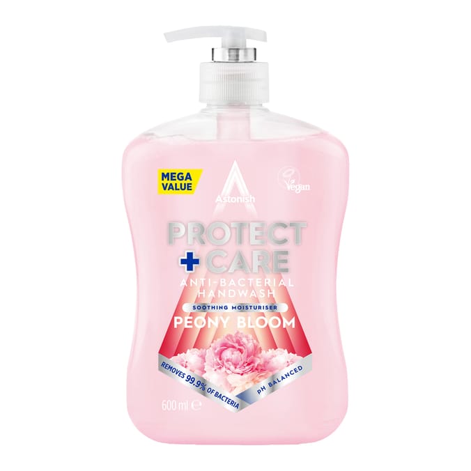 Astonish Protect + Care Anti-Bacterial Handwash Peony Bloom 600ml