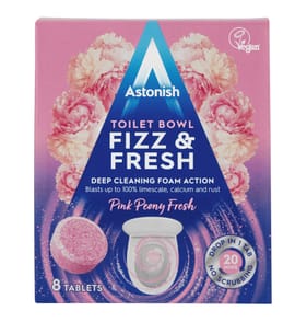 Astonish Toilet Bowl Fizz & Fresh Tablets 8x 25g - Pink Peony Fresh