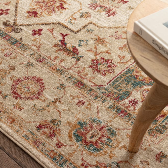 Asiatic Raja Medallion Runner RA01 - Cream/Multi-Colour