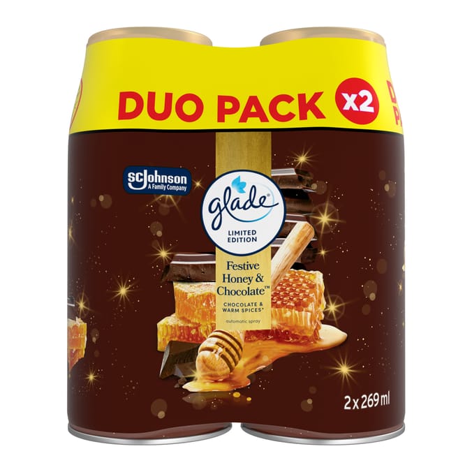 Glade Autospray Twin Refill Festive Honey and Chocolate Air Freshener