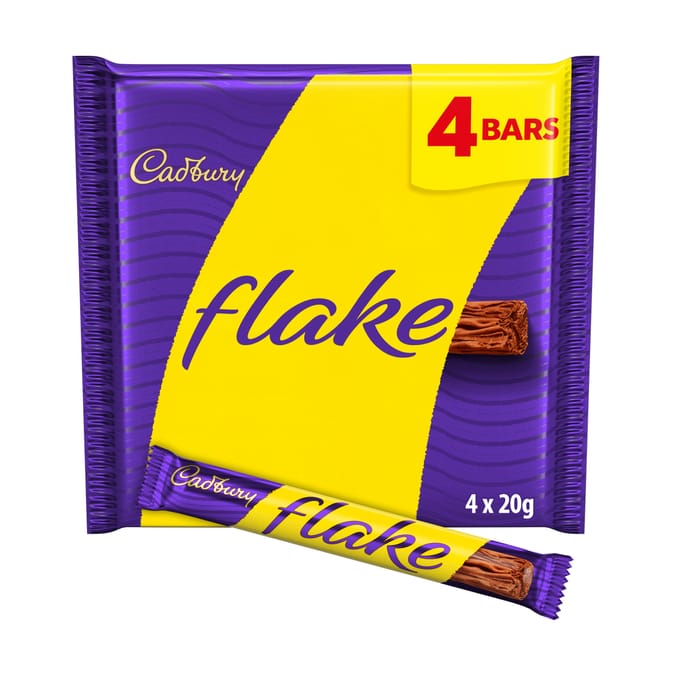 Cadbury Flake Chocolate Bar 4 Pack Multipack 80g