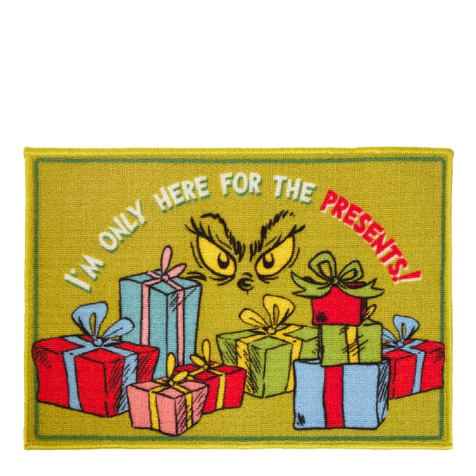 The Grinch I'm Only Here For The Presents! Door Mat