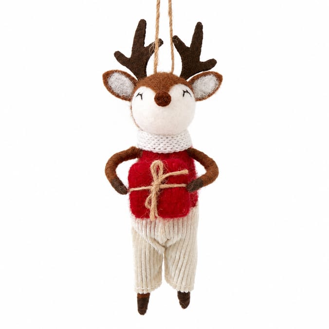 Sleigh Bells Christmas Felt Hanging Ornament Assorted