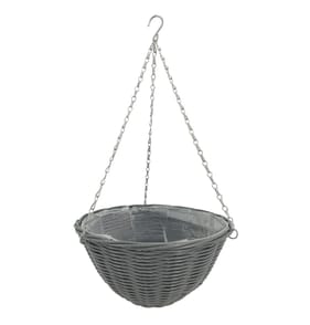 Jardin Polyratten Grey Round Hanging Basket