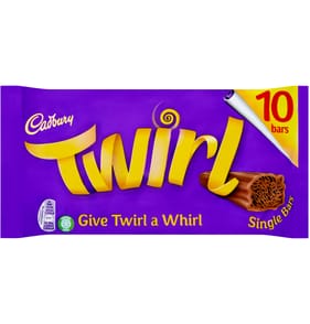 Cadbury Twirl Chocolate Bar 10 Pack Multipack 215g