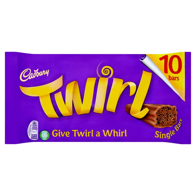 Cadbury Twirl Chocolate Bar 10 Pack Multipack 215g