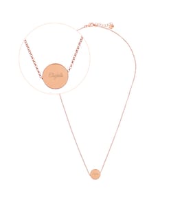 Personalised Your Name Rose Gold Tone Disc Necklace