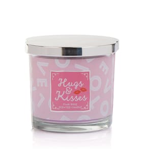 Hugs & Kisses Scented Candle 350g - Pink Rose 