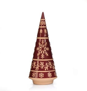Winter Charm Ceramic Tree Decoration - Red