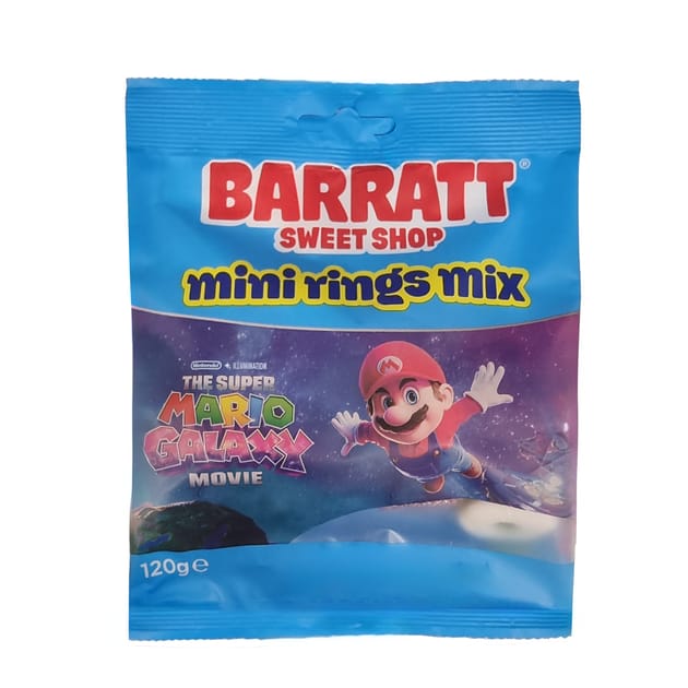 Barratt Super Mario Mini Rings Mix 120g | Home Bargains