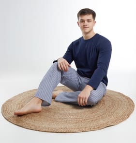 Originals Mens Long Sleeve Top & Striped Bottom Pyjamas