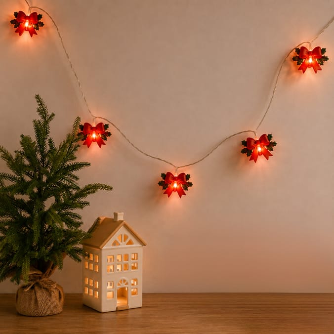 Prestige Battery Operated 10 LED String Lights - Bow