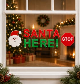 Festive Feeling Christmas Reusable Gel Window Stickers