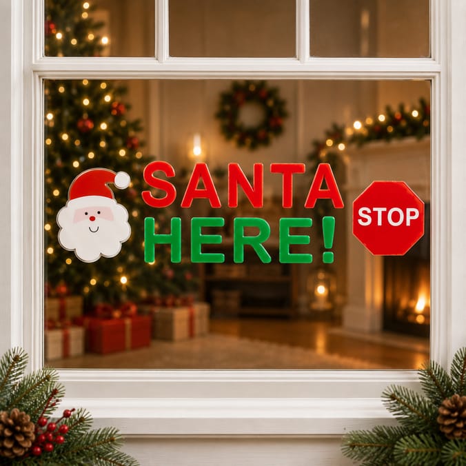 Festive Feeling Christmas Reusable Gel Window Stickers