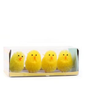 Hoppy Easter Chick Decoration 4 Pack