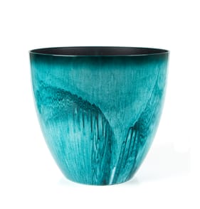Jardin Glaze Effect Plastic Planter 23cm - Green