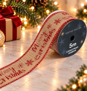 Festive Feeling 5M Ribbon - Merry Christmas