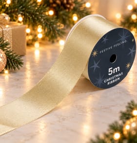 Festive Feeling 5M Ribbon - Gold