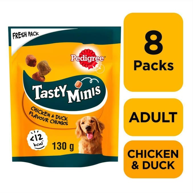 Pedigree Tasty Minis Chicken & Duck Flavour 130g x8