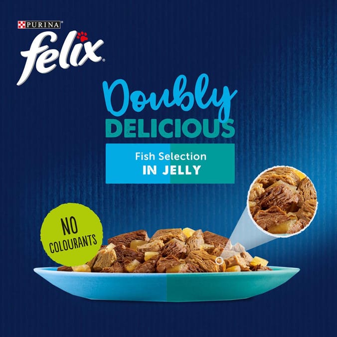 Felix Doubly Delicious Fish Selection in Jelly Wet Cat Food 12 x 100g