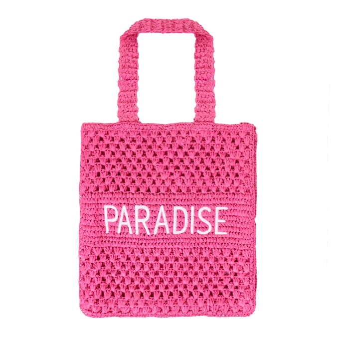 Crochet Slogan Beach Bag