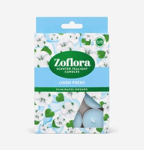 Zoflora Scented Tealight Candles 12 Pack - Linen Fresh