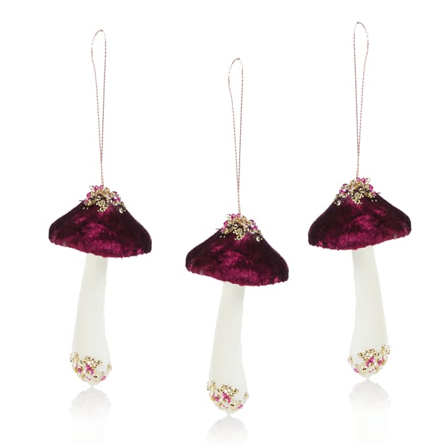 Elegance Hanging Mushrooms Burgundy Home Bargains