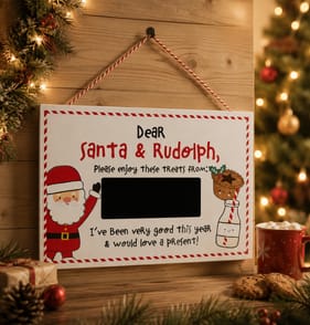 Sleigh Bells Santa & Rudolph Plaque