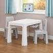 Liberty House Toys Kids Height Adjustable Table and Two Chairs Set - White & Grey