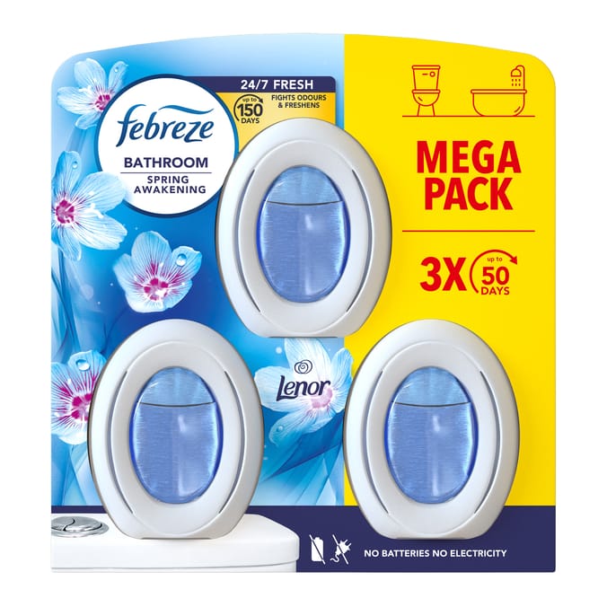 Febreze Bathroom Air Freshener 3x22.5ml - Lenor Spring Awakening