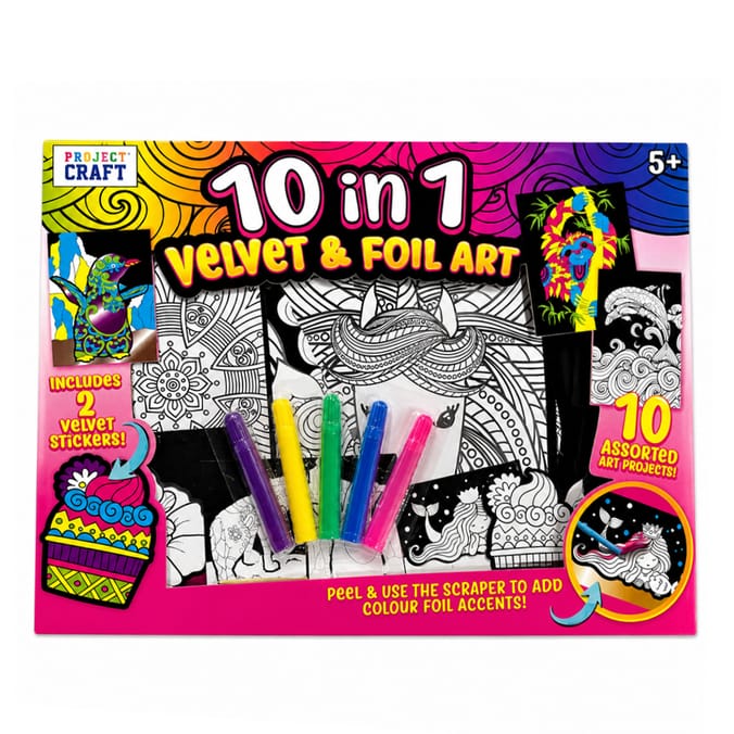 10 in 1 Velvet and Foil Art Kit Assorted