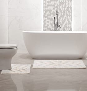 Tufted 2 Piece Bath & Pedestal Mats - Cream