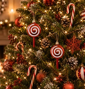 Sleigh Bells Christmas Tree Decoration 6 Pack - Lollipop